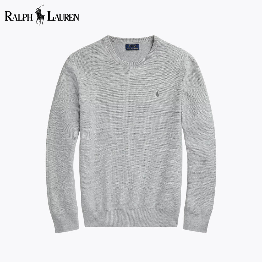 RL Mesh-Knit Cotton Crewneck Sweater